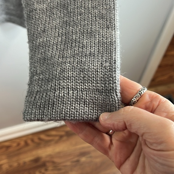 O’de Mai Wool Blend Cardigan with Faux Leather Details on Left Shoulder Large. - Picture 3 of 9